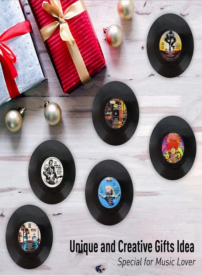 LIBERATECH 12-Pack Retro Vinyl Record Coasters, 80s Music Themed Drink Coasters for Table Protection, Unique Gifts for Music Lovers, Housewarming, Birthday, White Elephant, Vintage Home Decor (12PC Storage seat) - Image 4